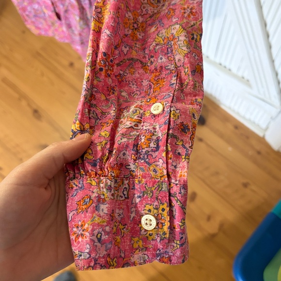 Lauren Ralph Lauren pink patterned button down shirt size medium - Picture 4 of 6